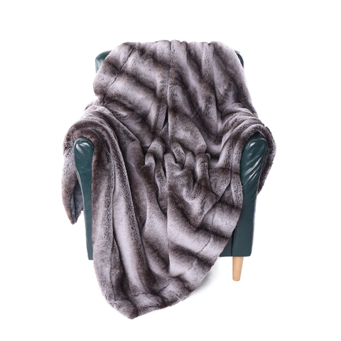 Battilo-Manta de lujo de piel sintética para sofá, manta decorativa supersuave para cama y hogar ► Foto 1/6