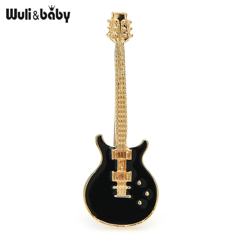 Wuli & baby-broches de guitarra para hombre y mujer, instrumentos de música esmaltados, broche informal para fiesta y oficina, regalos ► Foto 1/3