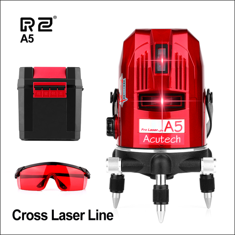 RZ nivel láser 2 ~ 5 línea de haz rojo 360 grados nivel rotatorio autonivelado Horizontal y Vertical nivel láser de línea automática disponible ► Foto 1/6