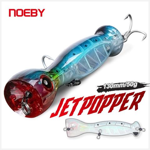 Noeby-Señuelos de Pesca Popper, cebo duro Artificial con anzuelo de fuerza para mar GT, 130mm, 50g ► Foto 1/6