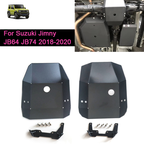 Frente del coche puente trasero Placa de protección para Suzuki Jimny JB64 JB64W JB74 JB74W 2022-2022 frontal Auto puente trasero placa de deslizamiento ► Foto 1/6