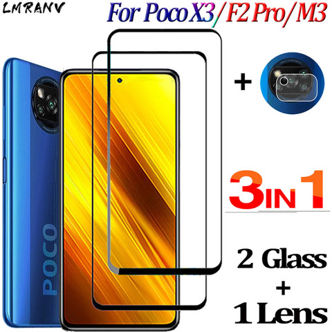 9D Cristal templado Poco-X3 Tempered Glass Poco X 3 protector pantalla Xiaomi Poco X3 NFC Screen Protector cubierta completa Film M3 X 3 vidrio templado Xiaomi Poco X3 Pocco poko Pocophon F2 Poco X3 Pro ► Foto 1/6