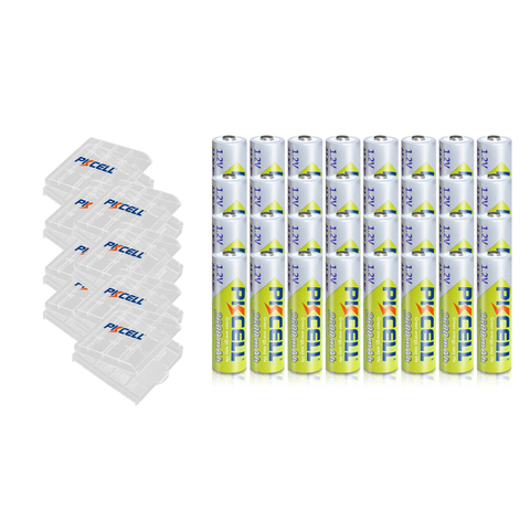 32 Uds PKCELL AA baterías recargables de 2600Mah 1,2 V 2A aa Ni-MH batería baterías capacidad Real + 8 Uds batería espera caso cajas ► Foto 1/5