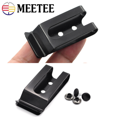 Meetee-funda de Metal con doble orificio para cinturón, accesorios para hebillas, tornillos de perno de 8mm, 56x25mm, 5/10 Uds. ► Foto 1/6