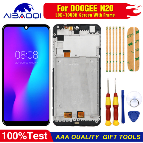 Pantalla LCD para DOOGEE N20 Y9 Plus con piezas de repuesto de marco, herramienta de desmontaje y adhesivo 3M, Original, nueva ► Foto 1/6