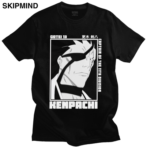 Camiseta de Manga Kenpachi Zaraki de Anime para hombre, de cuello redondo Camiseta de algodón de Manga corta, playera con gráfico de lejía, ropa ajustada ► Foto 1/6