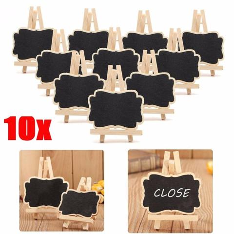 10 unids/set Mini pizarra de madera tablero de mensajes Universal pizarra portátil decoración de fiesta de boda partes decorativas ► Foto 1/6