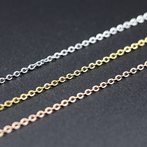 Cadena de eslabones de acero inoxidable para fabricación de joyas, cadena de eslabones de oro rosa y oro de 1,5mm y 2mm, 1 paquete por lote ► Foto 1/6