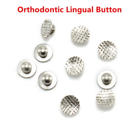 10 unids/pack Dental ortodoncia Lingual botón para Bondable redondo Base de malla monobloque de ortodoncia materiales ► Foto 1/5