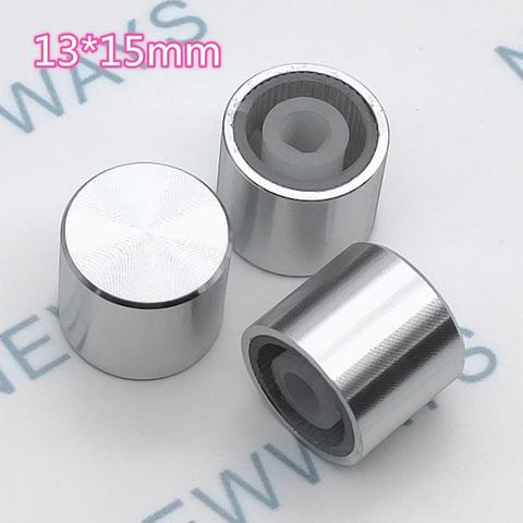 5 unids/lote mando de aluminio de plata crudo de 15Mm de diámetro altura 13Mm Corazón de plástico y ranurado botón tapa ► Foto 1/3