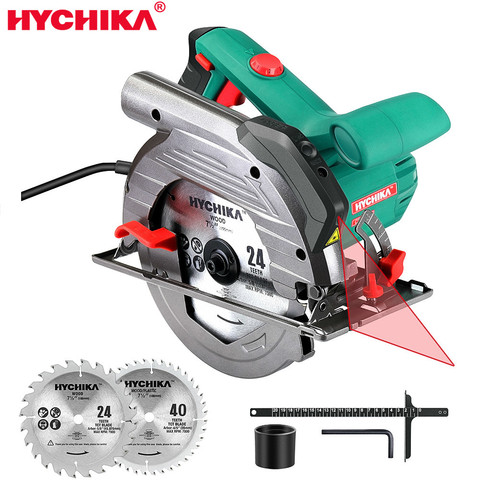 HYCHIKA-minisierra eléctrica Circular con láser, herramienta eléctrica multifuncional de 230V, bricolaje, 1500W, herramientas eléctricas para carpintería ► Foto 1/6