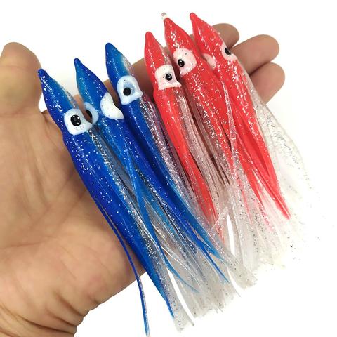 15-piezas 11cm suave señuelo de calamar faldas Señuelo de pesca de Mar pulpo de cebo de pesca de calamar pesca vertical Jigging señuelo Wobblers ► Foto 1/6