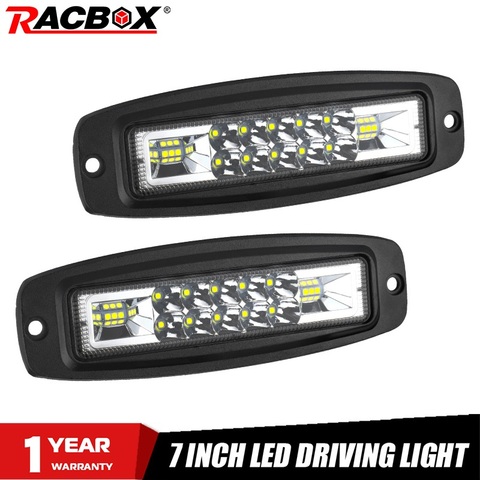 Barra de luz LED de obra Combo para coche, de 7 pulgadas montaje empotrado, lámpara de marcha atrás para conducción automática, ATV, SUV, camión, vehículos todoterreno de 12V y 24V ► Foto 1/6