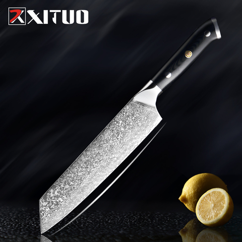 XITUO 8 pulgadas Damasco Kiritsuke cuchillo bien afilado 67 capas japonés VG 10 negro G10 mango profesional Chef de cocina cuchillo nuevo ► Foto 1/6