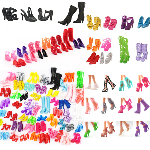 NK-zapatos de muñeca de estilo mixto, sandalias coloridas y surtidas de tacón bonito a la moda para accesorios de la muñeca Barbie, juguete para bebé JJ ► Foto 1/6