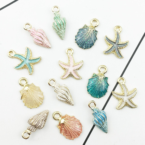 10 unids/lote lindo estrella de mar Concha concha de mar encantos colgantes estilo del océano tobillera pulsera collar de la joyería de bricolaje Accesorios ► Foto 1/5