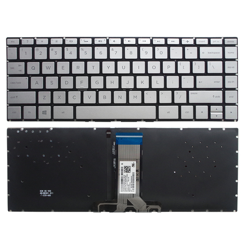 Nuevo para HP Pavilion X360 14-BA 14T-BA 14M-BA 14-BS, teclado para ordenador portátil con retroiluminación de ee.uu. en plata ► Foto 1/5