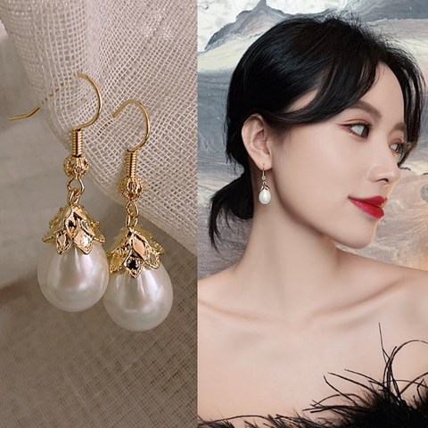 Pendientes de viento coreanos para chica, aretes largos de perlas con borlas, colgantes sencillos, accesorios de joyería para mujer ► Foto 1/6