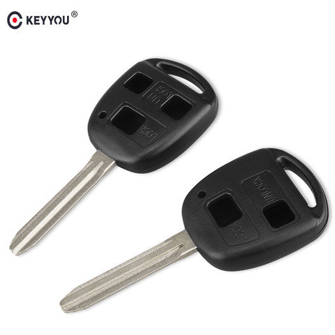 KEYYOU 2 Btutons mando a distancia de coche para Toyota Yaris Prado Tarago Camry Corolla Toy43 hoja Dropship ► Foto 1/6