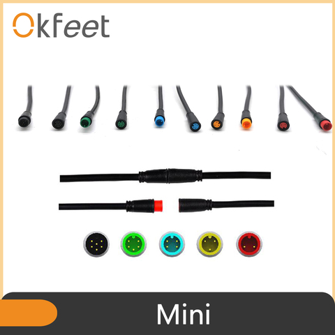 Okfeet Julet-Mini Cable impermeable para bicicleta eléctrica, 2, 3, 4, 5 y 6 pines, Cable de extensión impermeable para luz, acelerador, pantalla de freno eléctrico ► Foto 1/6