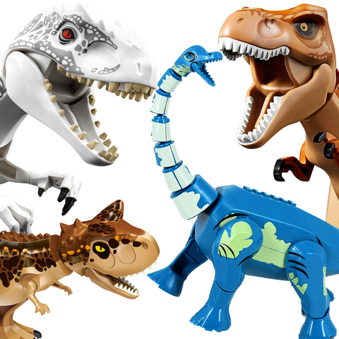 Jurásico bloques de construcción mecánica mundo de dinosaurios cifras ladrillos Dino Tyrannosaurus Rex Indominus Rex-juguetes de dinosaurio Rex para los niños ► Foto 1/4