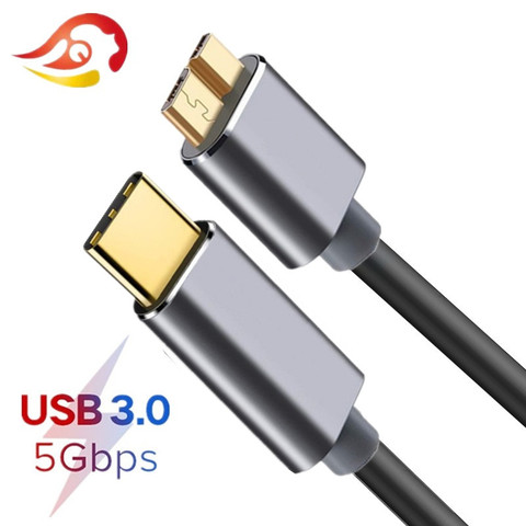 Cable USB tipo C a Micro B 3,0, Conector de datos de 5Gbps, adaptador para disco duro, teléfono inteligente, PC, Cargador USB tipo C, cable de disco de cámara ► Foto 1/6