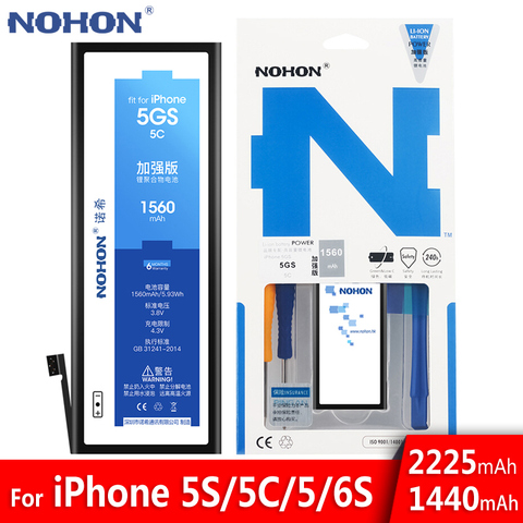 NOHON-Batería de repuesto para iPhone 5S, 5C, 5, 5G, 6S, iPhone 5S, 6S, batería de polímero de litio, capacidad Real ► Foto 1/6