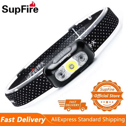 Supfire-faro LED HL05, luz ligera y fácil de llevar, impermeable, recargable vía USB, linterna para Camping, pesca y bicicleta ► Foto 1/6