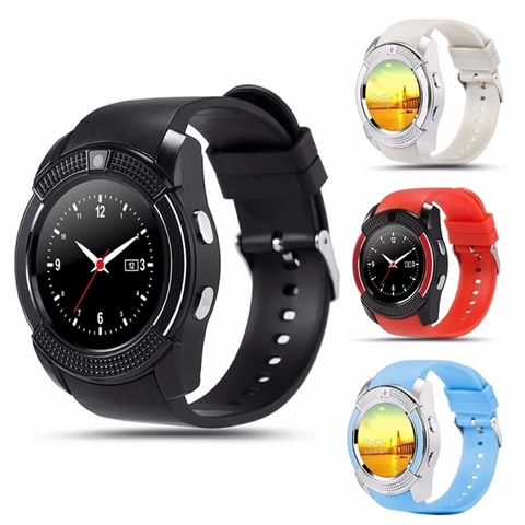 Reloj inteligente V8 para hombre y mujer, pulsera deportiva con Bluetooth, con cámara y ranura para tarjeta Sim, PK DZ09 Y1 A1 ► Foto 1/5