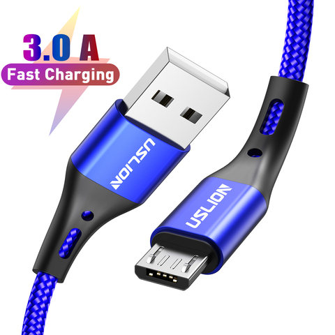 USLION-Cable Micro USB de carga rápida para móvil, Cable de datos de 3.0A para Samsung, Xiaomi, Huawei ► Foto 1/6