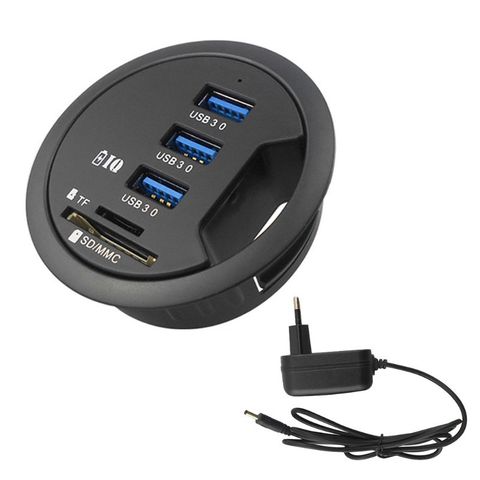 Adaptador de concentrador USB 2,5 Con 3 puertos para ordenador portátil, PC, tableta, accesorios, montaje en escritorio, 3,0 pulgadas, enchufe europeo ► Foto 1/6