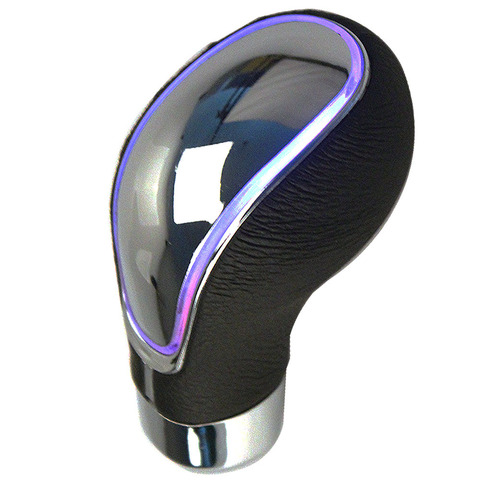 Perilla de cambio de marchas para coche, accesorio Multicolor de cuero genuino, LED, huella digital táctil, iluminación luminosa, Manual, Lima automática ► Foto 1/6