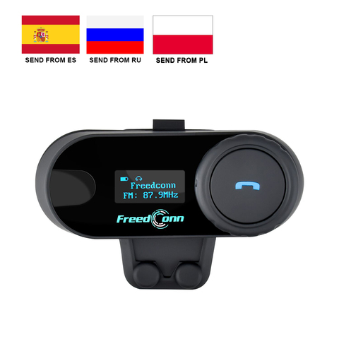 Auricular FreedConn TCOM-SC BT Interphone de la motocicleta del casco de la inalámbrico Bluetooth auricular intercomunicador con LCD FM Radio de micrófono ► Foto 1/6