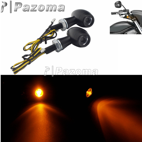 2 uds 8MM motocicleta Mini bala luz LED de intermitente Mark corriendo indicador de luz para Harley helicópteros cruceros Cafe Racer ► Foto 1/6