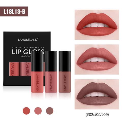 Conjunto de 3 uds. De brillo de labios, 3,5g, conjunto de lápiz labial líquido mate, resistente al agua, de larga duración, maquillaje Sexy para mujer, TSLM2 ► Foto 1/6