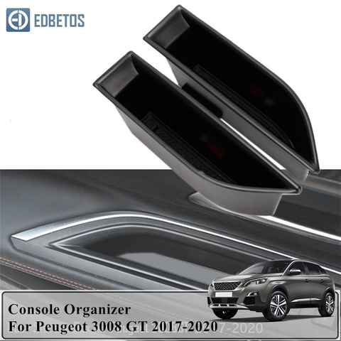 Compartimento de almacenamiento de puerta delantera para coche, cubierta de organizador Interior embellecedor para Peugeot 3008, 3008GT, 5008, 2017, 2022, 2022, 2022 ► Foto 1/6