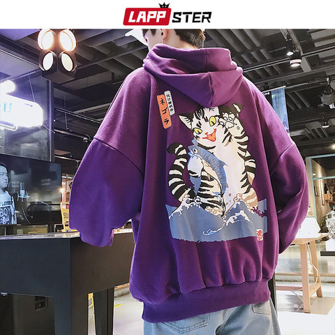 Sudadera con capucha para hombre de LAPPSTER 2022, sudaderas Harajuku de Hip Hop para hombre, sudaderas con capucha negras para hombre a la moda coreana INS ► Foto 1/6