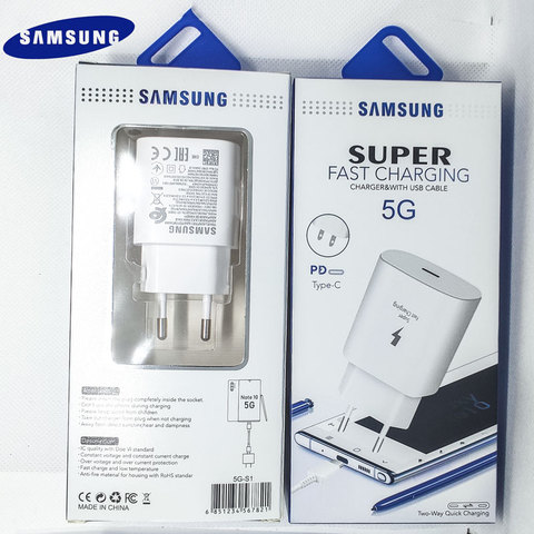 Samsung-teléfono inteligente Note 10 plus Original, cargador superrápido de 25 w, adaptador de carga rápida Usb PD PSS para Galaxy Note 10 + s8 9 ► Foto 1/6