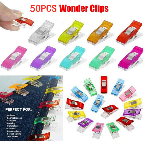 10/20/50 Uds Clips para costura Clips de plástico acolchado Elaboración de ganchillo de seguridad Clips surtidos colores vinculante Clips de papel ► Foto 1/6