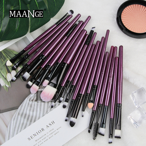 MAANGE 20 maquillaje cepillos cosméticos sombra de ojos en polvo Fundación Blush delineador de ojos pestañas de fusión para belleza brocha de maquillaje Kit ► Foto 1/6