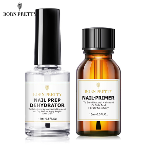 BORN PRETTY Nail Prep deshidratador y uñas-Juego de primers, arte de uñas de molienda libre, sin necesidad de lámpara UV LED, Gel herramienta para esmaltado de uñas, 15ML ► Foto 1/6