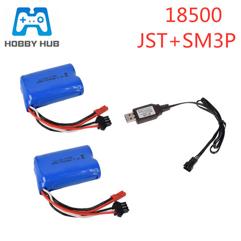 18500 de 6,4 v 1000mAh Li-Ion batería para wltoys A303 A313 A323 A333 1/12 juguetes del coche del RC de la batería JST-2P envío gratis ► Foto 1/5