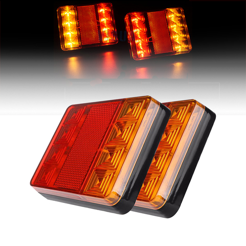 Luz trasera para coche y camión, luces de freno traseras de 12V, resistente al agua, 8LED, para remolque, caravana, barcos y camiones, 1 unidad ► Foto 1/6