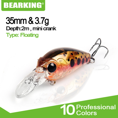 Bearking modelo caliente 2017 profesional Señuelos de Pesca 10 colores minnow cascarrabias 35mm/3,7g Profundidad de 2,0 m de pesca cebos duros N ► Foto 1/6