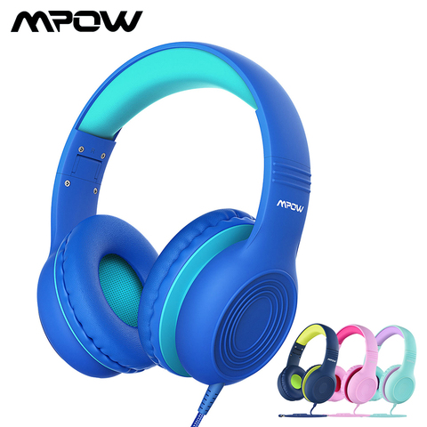 Mpow CH6 Auriculares con cable para niños Auriculares con cable ajustables y plegables con conector de audio de 3,5 mm y micrófono para niños para iPod ► Foto 1/6