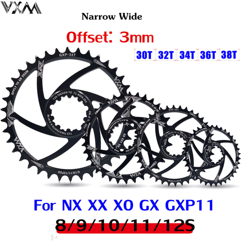 VXM-Cadena de bicicleta GXP, rueda ancha y estrecha para bicicleta de montaña 30T 32T 34T 36T 38T para SRAM GXP XX1 X9 XO X01 gx11 Eagle NX ► Foto 1/6