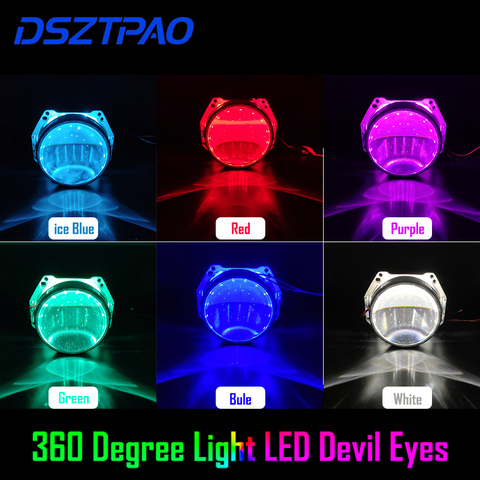 Ojo de demonio luz Led ojos de Diablo 3 2,5 pulgadas luz delantera de coche lente del proyector de la motocicleta HID de xenón de Hella Q5 WST 360 grado SMD ► Foto 1/6