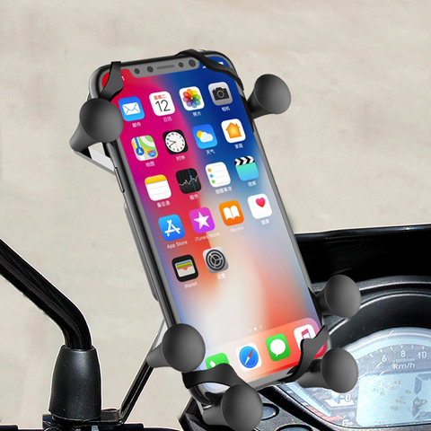 XMXCZKJ-espejo retrovisor tipo X de 6 garras, soporte de teléfono para motocicleta, GPS, para Iphone XR y Xiaomi ► Foto 1/6