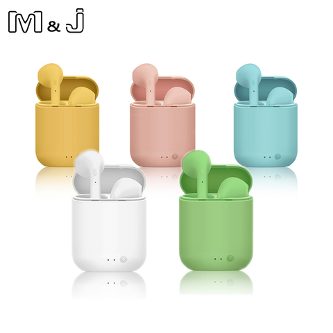 Auriculares inalámbricos TWS Bluetooth 5,0, auriculares TWS mate Macaron con caja de carga de micrófono, auriculares inalámbricos ► Foto 1/6