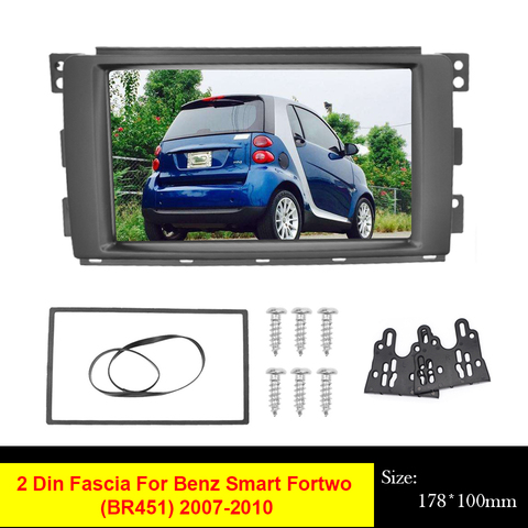 Fascia de Radio de coche 2 Din para Benz Smart Fortwo (BR451), Marco de Panel estéreo de DVD, Kit de embellecedor de Panel de instalación, 2007-2010 ► Foto 1/6